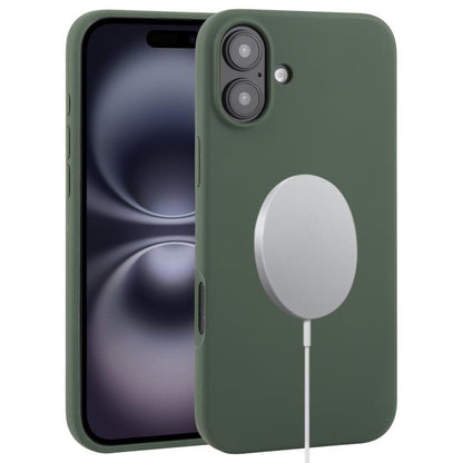 For iPhone 16 Plus Liquid Silicone Full Coverage MagSafe Phone Case(Deep Green) by buy2fix