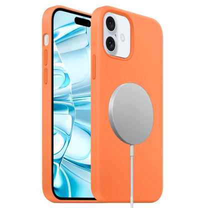 For iPhone 16 Plus Liquid Silicone Full Coverage MagSafe Phone Case(Orange) - iPhone 16 Plus Cases by buy2fix | Online Shopping UK | buy2fix