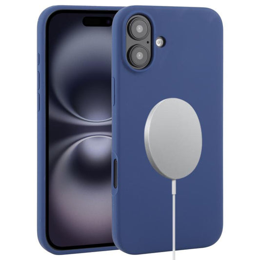 For iPhone 16 Plus Liquid Silicone Full Coverage MagSafe Phone Case(Navy Blue) by buy2fix