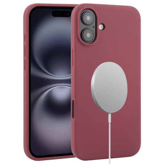 For iPhone 16 Plus Liquid Silicone Full Coverage MagSafe Phone Case(Wine Red) by buy2fix