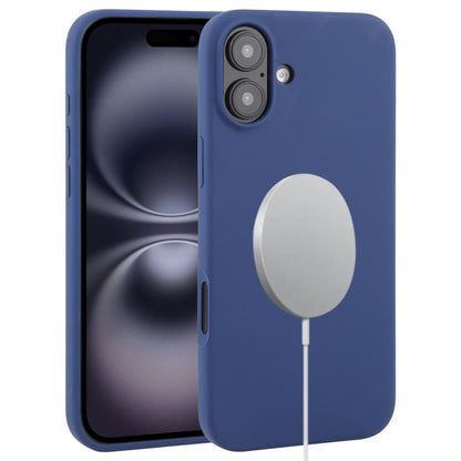 For iPhone 16 Liquid Silicone Full Coverage MagSafe Phone Case(Navy Blue) by buy2fix