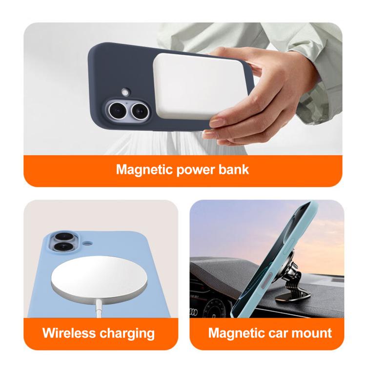 For iPhone 16 Pro Liquid Silicone Full Coverage MagSafe Phone Case(Navy Blue) by buy2fix