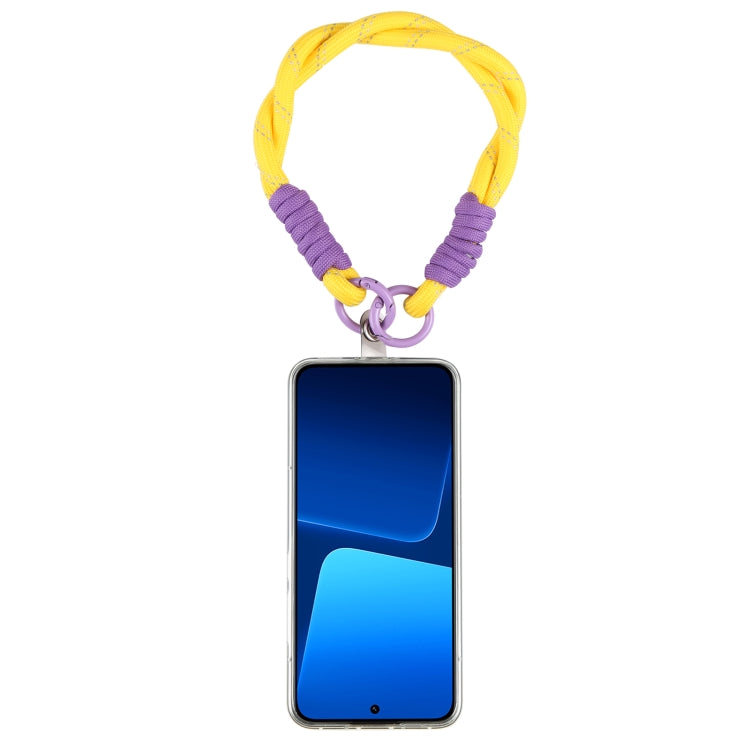 Dopamine Color Double Buckle Twist Rope Short Lanyard(Yellow Purple Purple) - Lanyards & Wrist Straps by buy2fix | Online Shopping UK | buy2fix