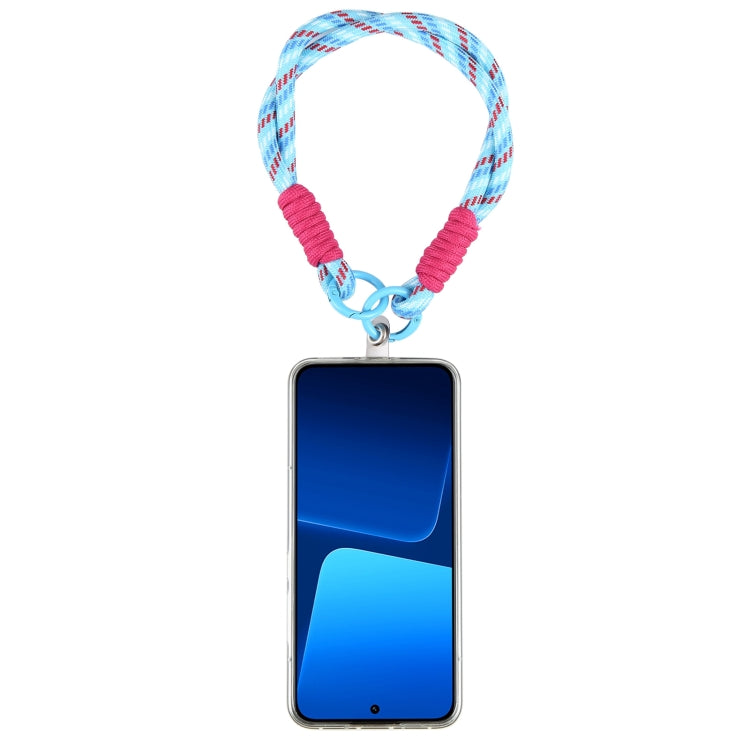 Dopamine Color Double Buckle Twist Rope Short Lanyard(Blue Red White) - Lanyards & Wrist Straps by buy2fix | Online Shopping UK | buy2fix