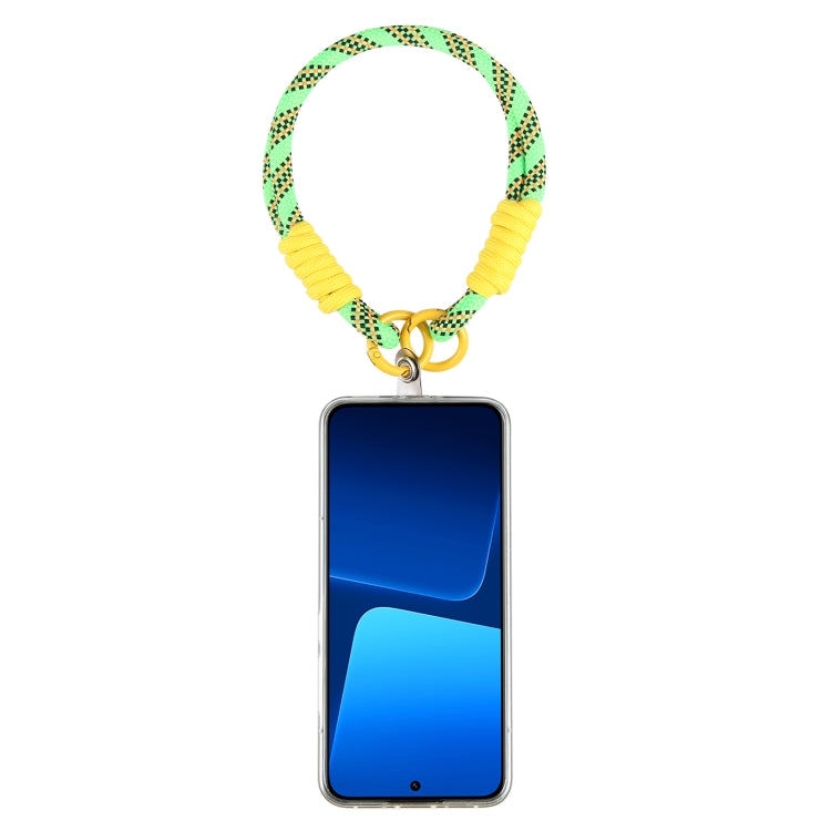 Dopamine Color Double Buckle Twist Rope Short Lanyard(Green Yellow Black) - Lanyards & Wrist Straps by buy2fix | Online Shopping UK | buy2fix