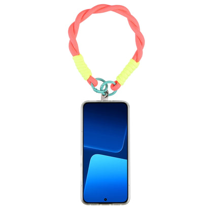 Dopamine Color Double Buckle Twist Rope Short Lanyard(Pink Orange Green) - Lanyards & Wrist Straps by buy2fix | Online Shopping UK | buy2fix