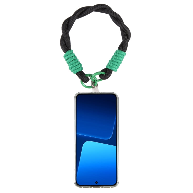 Dopamine Color Double Buckle Twist Rope Short Lanyard(Black Green) - Lanyards & Wrist Straps by buy2fix | Online Shopping UK | buy2fix