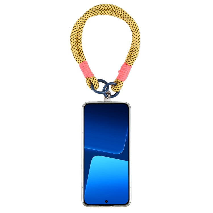Dopamine Color Double Buckle Twist Rope Short Lanyard(Yellow Black Blue) - Lanyards & Wrist Straps by buy2fix | Online Shopping UK | buy2fix