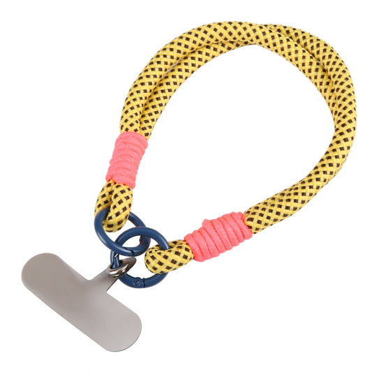 Dopamine Color Double Buckle Twist Rope Short Lanyard(Yellow Black Blue) - Lanyards & Wrist Straps by buy2fix | Online Shopping UK | buy2fix
