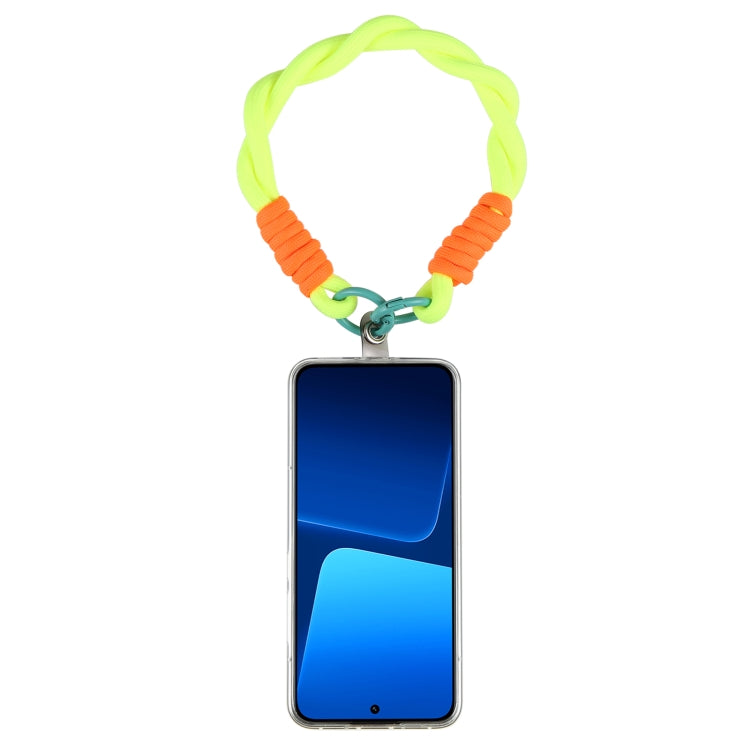 Dopamine Color Double Buckle Twist Rope Short Lanyard(Fluorescent Green Green) - Lanyards & Wrist Straps by buy2fix | Online Shopping UK | buy2fix