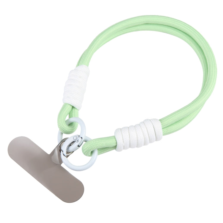 Dopamine Color Double Buckle Twist Rope Short Lanyard(Light Green White) - Lanyards & Wrist Straps by buy2fix | Online Shopping UK | buy2fix