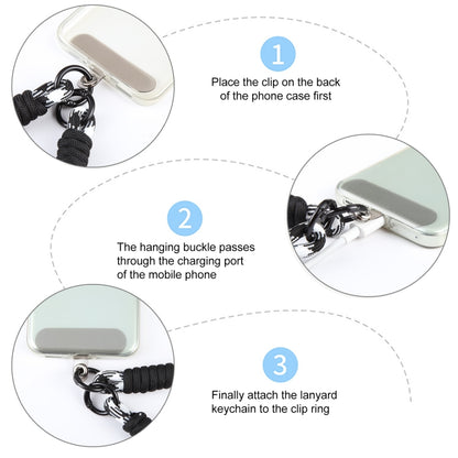 Dopamine Color Double Buckle Twist Rope Short Lanyard(Blue Red White) - Lanyards & Wrist Straps by buy2fix | Online Shopping UK | buy2fix