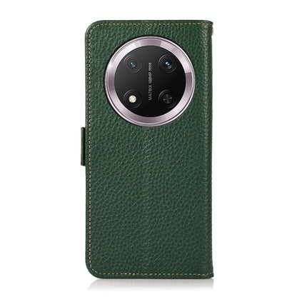 For Honor X9c KHAZNEH Side-Magnetic Litchi Genuine Leather RFID Phone Case(Green) - Honor Cases by buy2fix | Online Shopping UK | buy2fix