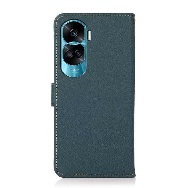 For Honor X50i 5G/90 Lite KHAZNEH Custer Genuine Leather RFID Phone Case(Green) - Honor Cases by buy2fix | Online Shopping UK | buy2fix