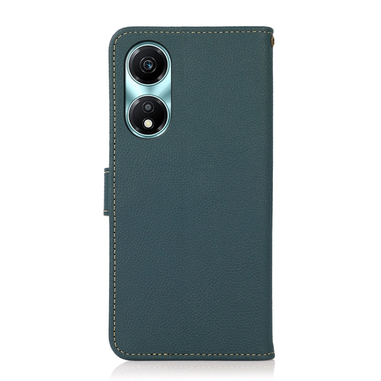 For Honor X5 Plus KHAZNEH Custer Genuine Leather RFID Phone Case(Green) - Honor Cases by buy2fix | Online Shopping UK | buy2fix