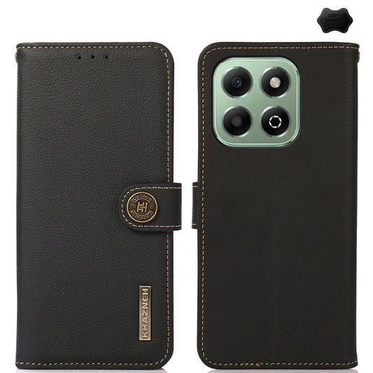 For Honor X6b KHAZNEH Custer Genuine Leather RFID Phone Case(Black) - Honor Cases by buy2fix | Online Shopping UK | buy2fix
