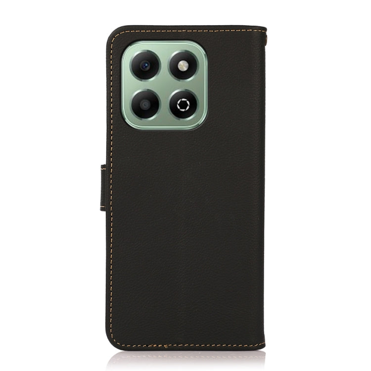 For Honor X6b KHAZNEH Custer Genuine Leather RFID Phone Case(Black) - Honor Cases by buy2fix | Online Shopping UK | buy2fix