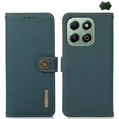 For Honor X6b KHAZNEH Custer Genuine Leather RFID Phone Case(Green) - Honor Cases by buy2fix | Online Shopping UK | buy2fix