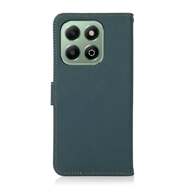 For Honor X6b KHAZNEH Custer Genuine Leather RFID Phone Case(Green) - Honor Cases by buy2fix | Online Shopping UK | buy2fix