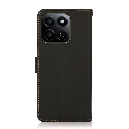 For Honor Play 60 Plus / 200 Smart KHAZNEH Custer Genuine Leather RFID Phone Case(Black) - Honor Cases by buy2fix | Online Shopping UK | buy2fix
