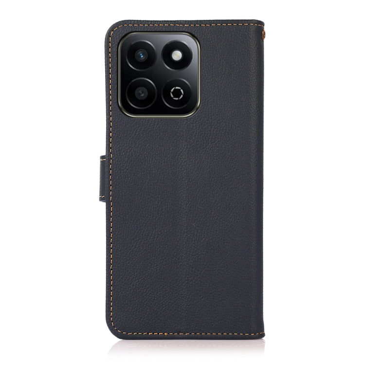For Honor Play 60 Plus / 200 Smart KHAZNEH Custer Genuine Leather RFID Phone Case(Blue) - Honor Cases by buy2fix | Online Shopping UK | buy2fix