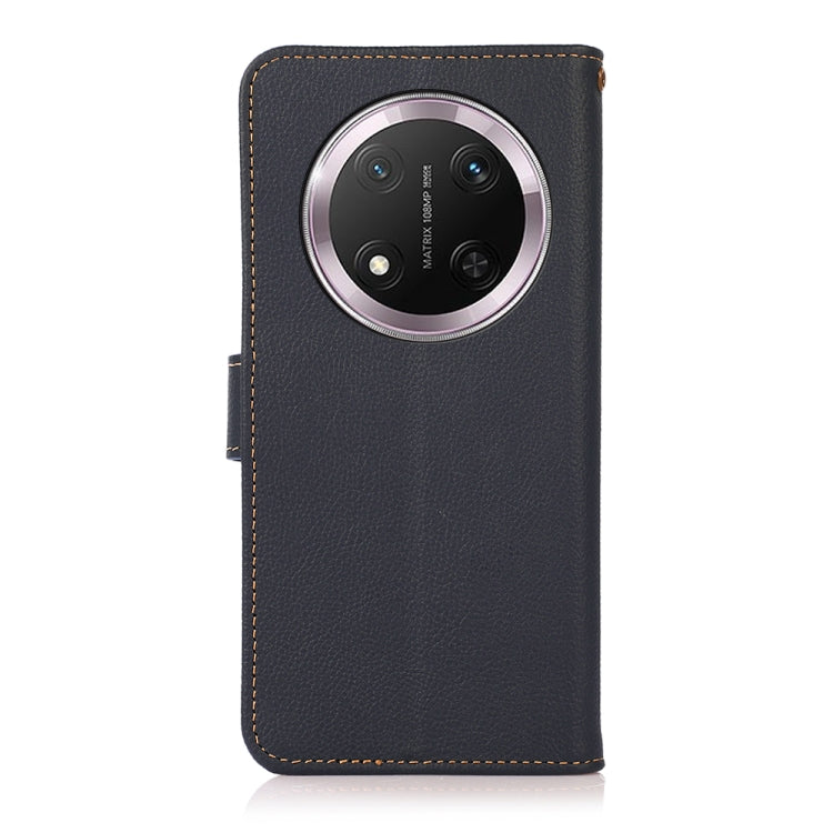 For Honor X9c KHAZNEH Custer Genuine Leather RFID Phone Case(Blue) - Honor Cases by buy2fix | Online Shopping UK | buy2fix