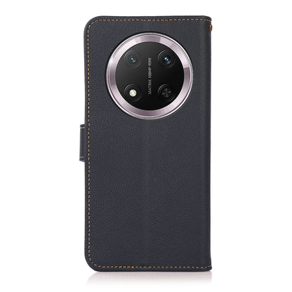 For Honor X9c KHAZNEH Custer Genuine Leather RFID Phone Case(Blue) - Honor Cases by buy2fix | Online Shopping UK | buy2fix