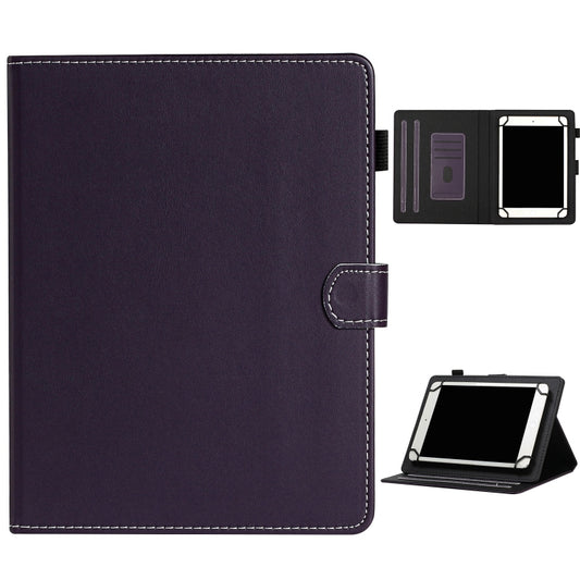 For 7 inch Universal Solid Color Horizontal Flip Leather Case with Card Slots & Holder & Pen Slot(Purple) - 7 inch by buy2fix | Online Shopping UK | buy2fix