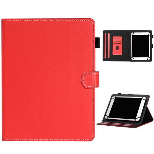 For 8 inch Universal Solid Color Horizontal Flip Leather Case with Card Slots & Holder & Pen Slot(Red) - 8 inch by buy2fix | Online Shopping UK | buy2fix