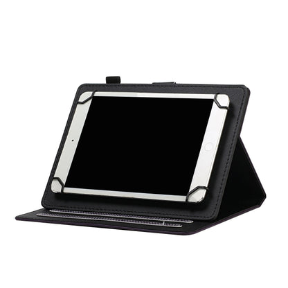 For 8 inch Universal Solid Color Horizontal Flip Leather Case with Card Slots & Holder & Pen Slot(Purple) - 8 inch by buy2fix | Online Shopping UK | buy2fix