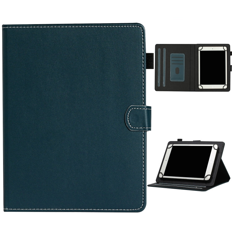 For 8 inch Universal Solid Color Horizontal Flip Leather Case with Card Slots & Holder & Pen Slot(Dark Green) - 8 inch by buy2fix | Online Shopping UK | buy2fix