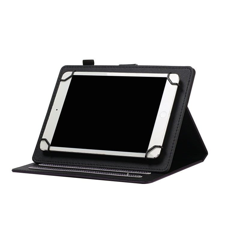 For 10 inch Universal Solid Color Horizontal Flip Leather Case with Card Slots & Holder & Pen Slot(Purple) - 10 - 11 inch by buy2fix | Online Shopping UK | buy2fix