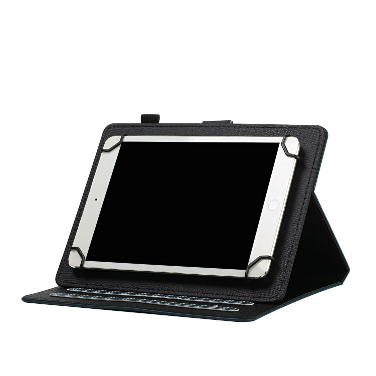 For 10 inch Universal Solid Color Horizontal Flip Leather Case with Card Slots & Holder & Pen Slot(Dark Green) - 10 - 11 inch by buy2fix | Online Shopping UK | buy2fix