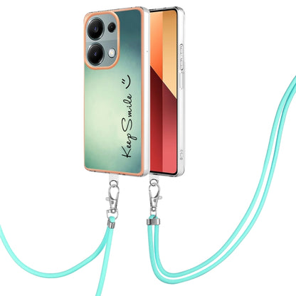 For Xiaomi Redmi Note 13 Pro 4G Global Electroplating Dual-side IMD Phone Case with Lanyard(Smile) - Note 13 Pro Cases by buy2fix | Online Shopping UK | buy2fix