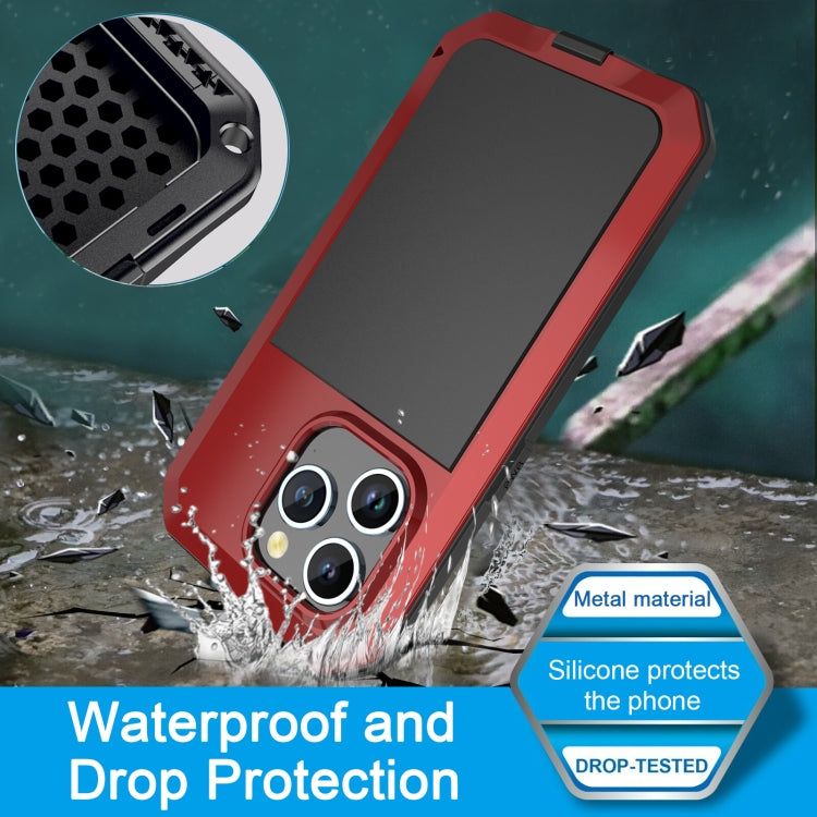 For iPhone 15 Pro Max Shockproof Life Waterproof Dust-proof Metal + Silicone Phone Case(Red) - iPhone 15 Pro Max Cases by buy2fix | Online Shopping UK | buy2fix