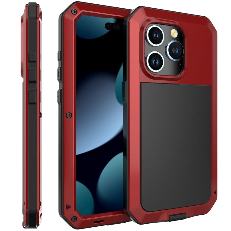 For iPhone 15 Pro Shockproof Life Waterproof Dust-proof Metal + Silicone Phone Case(Red) - iPhone 15 Pro Cases by buy2fix | Online Shopping UK | buy2fix