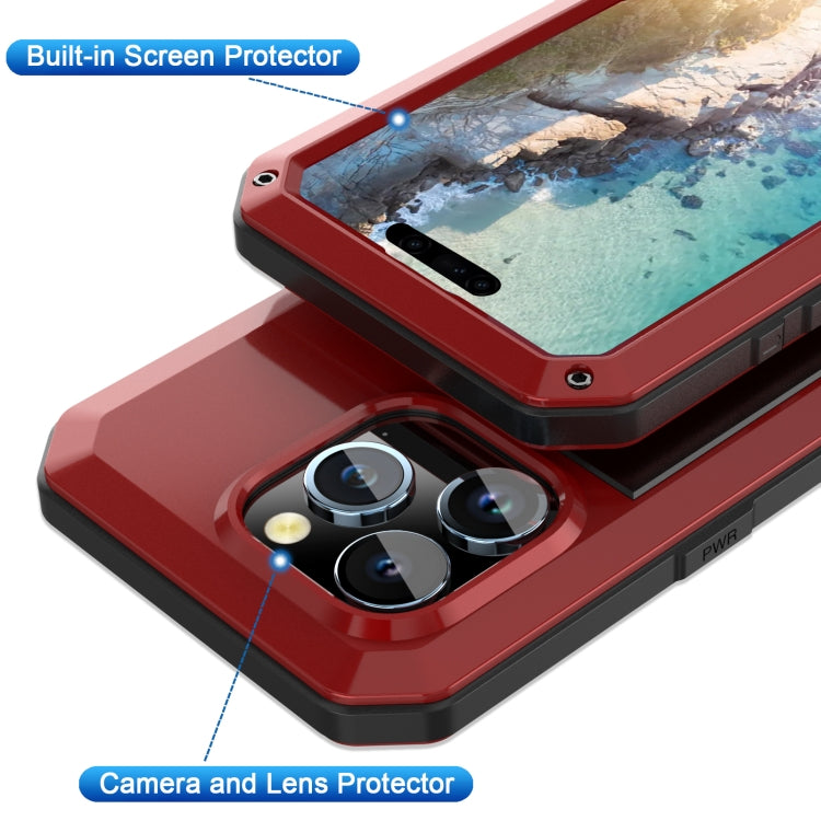 For iPhone 15 Pro Shockproof Life Waterproof Dust-proof Metal + Silicone Phone Case(Red) - iPhone 15 Pro Cases by buy2fix | Online Shopping UK | buy2fix