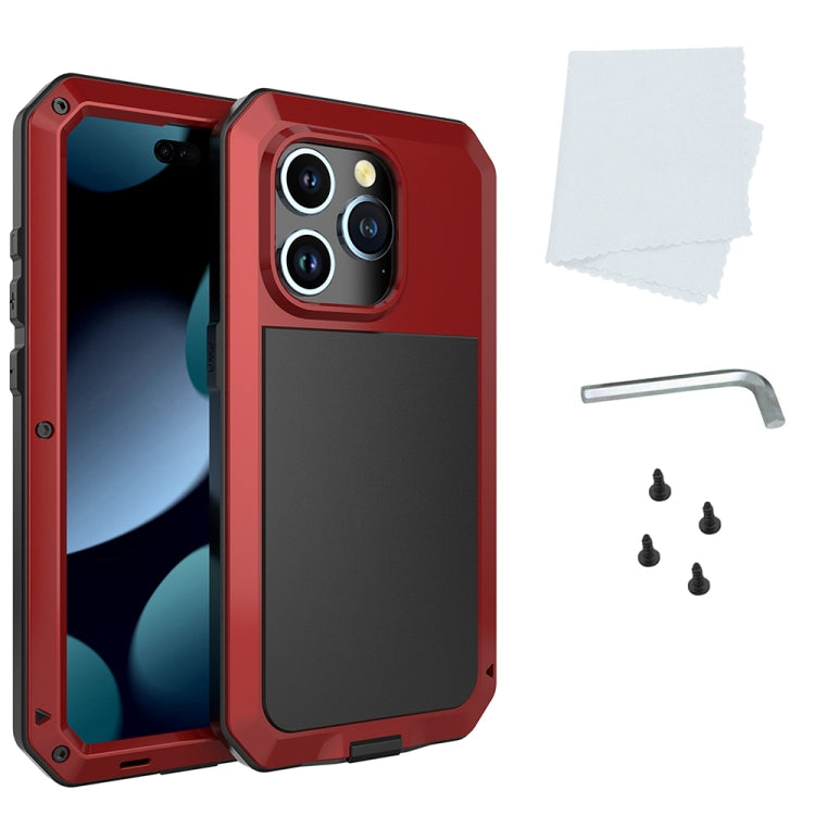 For iPhone 15 Pro Shockproof Life Waterproof Dust-proof Metal + Silicone Phone Case(Red) - iPhone 15 Pro Cases by buy2fix | Online Shopping UK | buy2fix