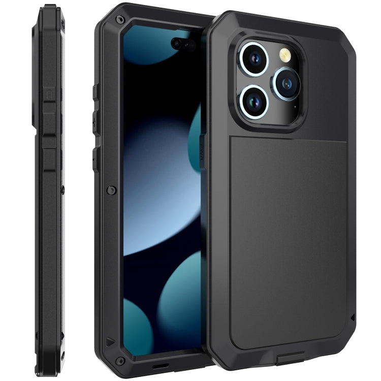 For iPhone 15 Pro Shockproof Life Waterproof Dust-proof Metal + Silicone Phone Case(Black) - iPhone 15 Pro Cases by buy2fix | Online Shopping UK | buy2fix