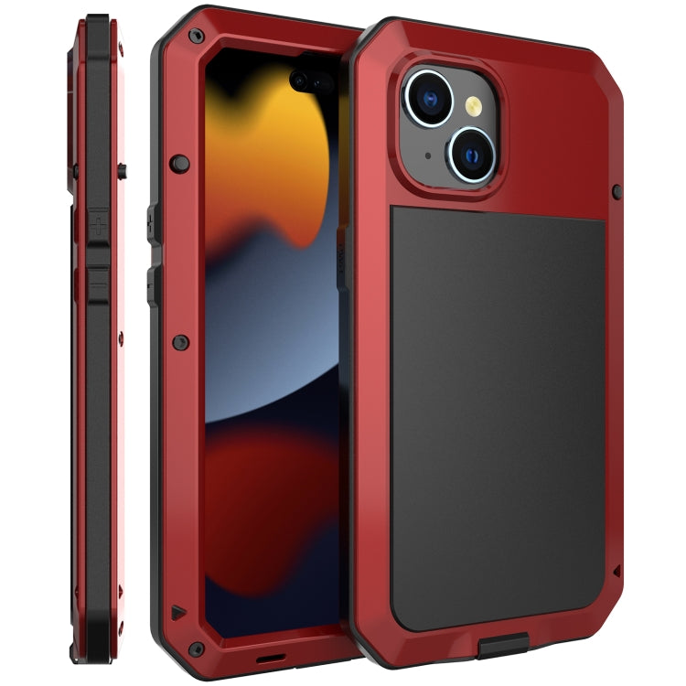 For iPhone 15 Plus Shockproof Life Waterproof Dust-proof Metal + Silicone Phone Case(Red) - iPhone 15 Plus Cases by buy2fix | Online Shopping UK | buy2fix