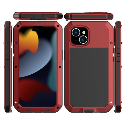 For iPhone 15 Plus Shockproof Life Waterproof Dust-proof Metal + Silicone Phone Case(Red) - iPhone 15 Plus Cases by buy2fix | Online Shopping UK | buy2fix