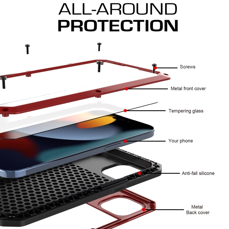 For iPhone 15 Plus Shockproof Life Waterproof Dust-proof Metal + Silicone Phone Case(Red) - iPhone 15 Plus Cases by buy2fix | Online Shopping UK | buy2fix