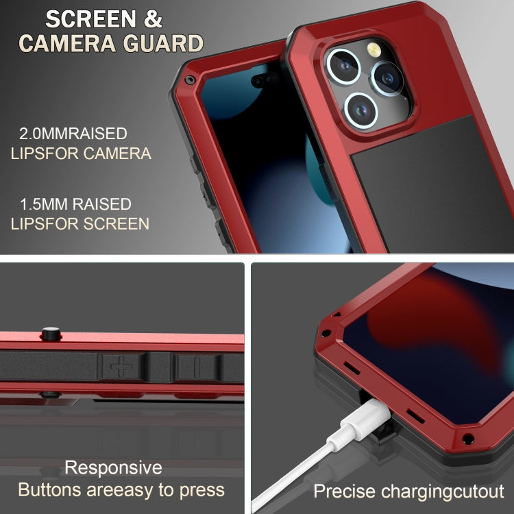 For iPhone 15 Plus Shockproof Life Waterproof Dust-proof Metal + Silicone Phone Case(Red) - iPhone 15 Plus Cases by buy2fix | Online Shopping UK | buy2fix