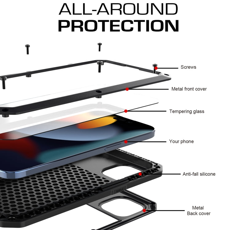 For iPhone 15 Plus Shockproof Life Waterproof Dust-proof Metal + Silicone Phone Case(Black) - iPhone 15 Plus Cases by buy2fix | Online Shopping UK | buy2fix