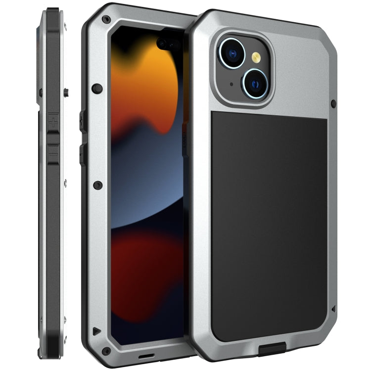For iPhone 15 Plus Shockproof Life Waterproof Dust-proof Metal + Silicone Phone Case(Silver) - iPhone 15 Plus Cases by buy2fix | Online Shopping UK | buy2fix