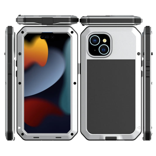 For iPhone 15 Plus Shockproof Life Waterproof Dust-proof Metal + Silicone Phone Case(Silver) - iPhone 15 Plus Cases by buy2fix | Online Shopping UK | buy2fix
