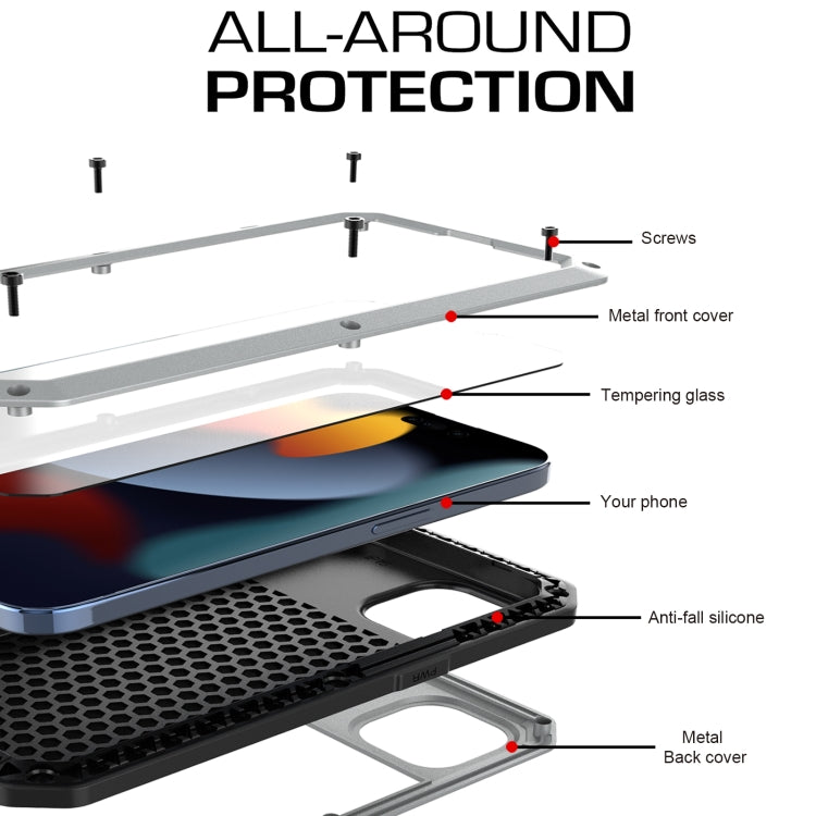 For iPhone 15 Plus Shockproof Life Waterproof Dust-proof Metal + Silicone Phone Case(Silver) - iPhone 15 Plus Cases by buy2fix | Online Shopping UK | buy2fix