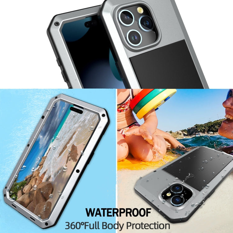 For iPhone 15 Plus Shockproof Life Waterproof Dust-proof Metal + Silicone Phone Case(Silver) - iPhone 15 Plus Cases by buy2fix | Online Shopping UK | buy2fix