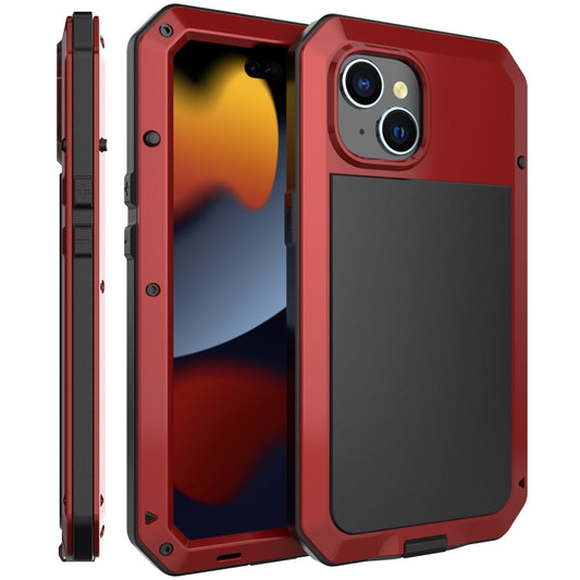 For iPhone 15 Shockproof Life Waterproof Dust-proof Metal + Silicone Phone Case(Red) - iPhone 15 Cases by buy2fix | Online Shopping UK | buy2fix