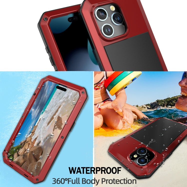 For iPhone 15 Shockproof Life Waterproof Dust-proof Metal + Silicone Phone Case(Red) - iPhone 15 Cases by buy2fix | Online Shopping UK | buy2fix